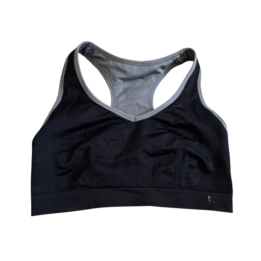 Danskin Now Racerback Sports Bra Seamless Black/Gray Small